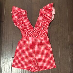 Red Gingham Romper